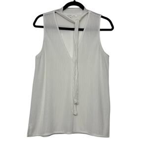 Endless Rose Textured Knit Sheer V-Neck Tie Sleeveless Blouse Top Women's Medium